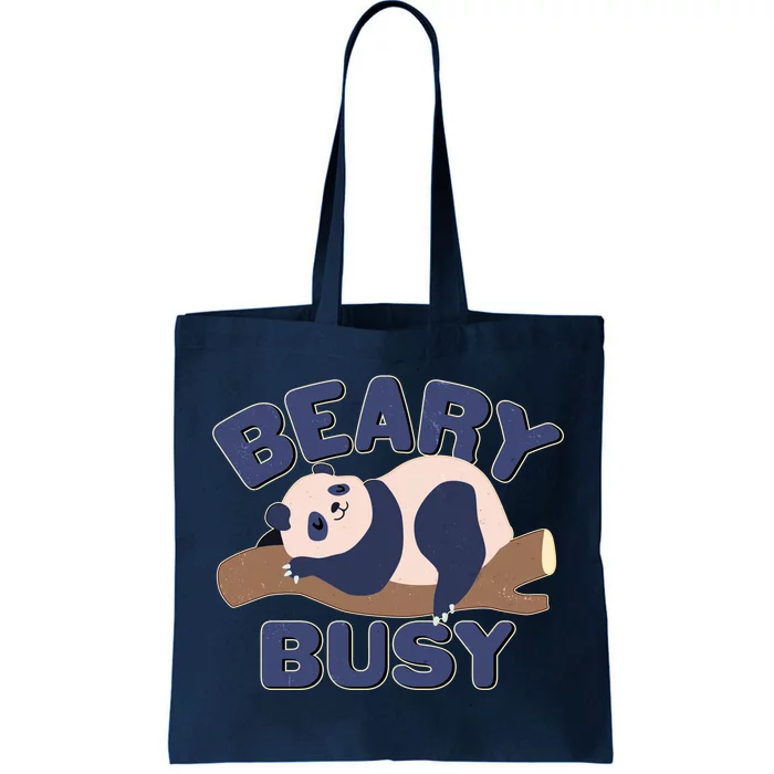 Beary Busy Cute Lazy Panda Tote Bag