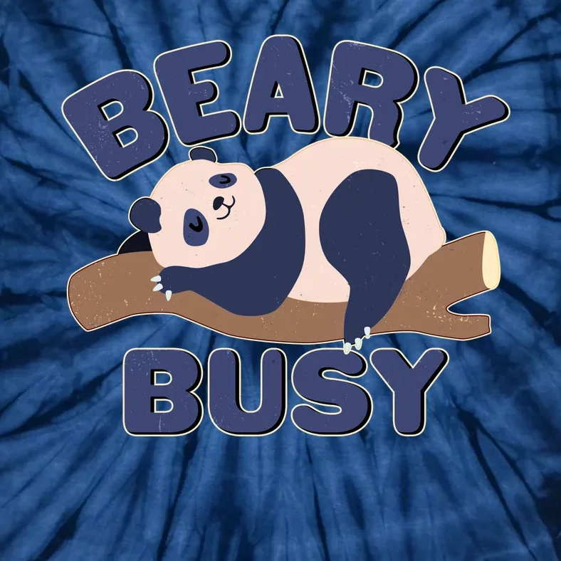 Beary Busy Cute Lazy Panda Tie-Dye T-Shirt