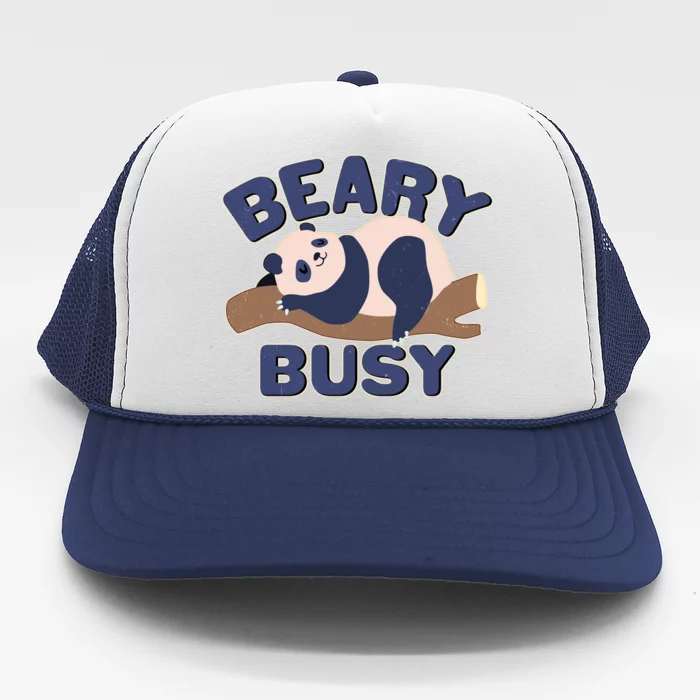 Beary Busy Cute Lazy Panda Trucker Hat