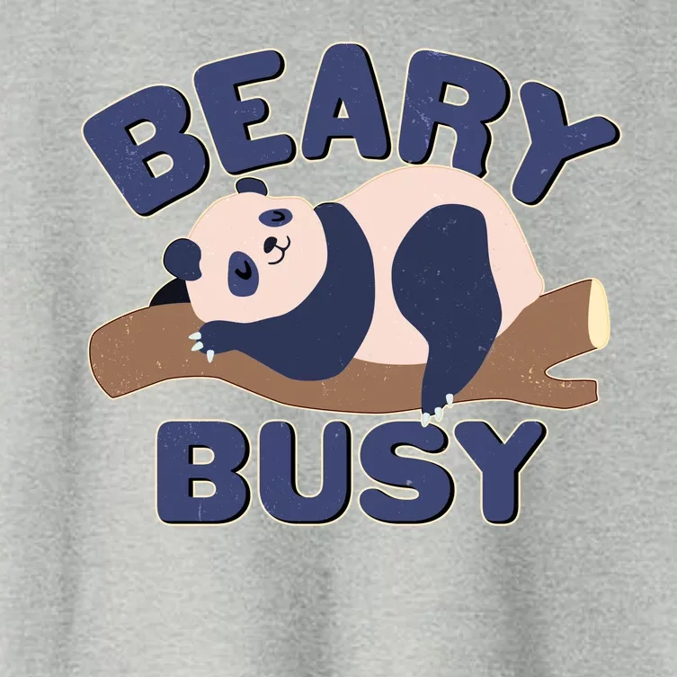 Beary Busy Cute Lazy Panda Women's Crop Top Tee