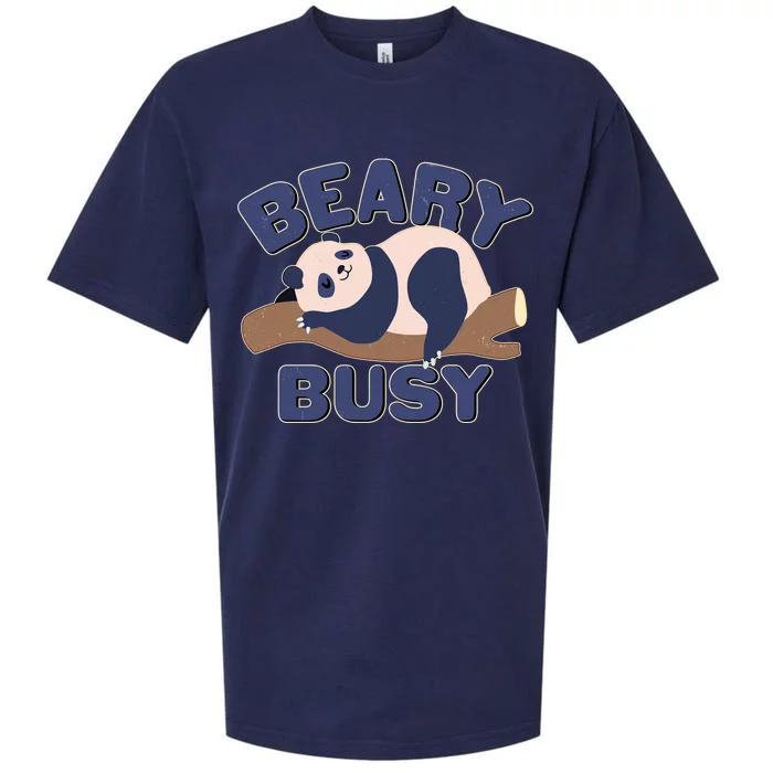 Beary Busy Cute Lazy Panda Sueded Cloud Jersey T-Shirt