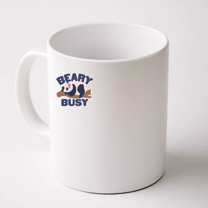 Beary Busy Cute Lazy Panda Front & Back Coffee Mug