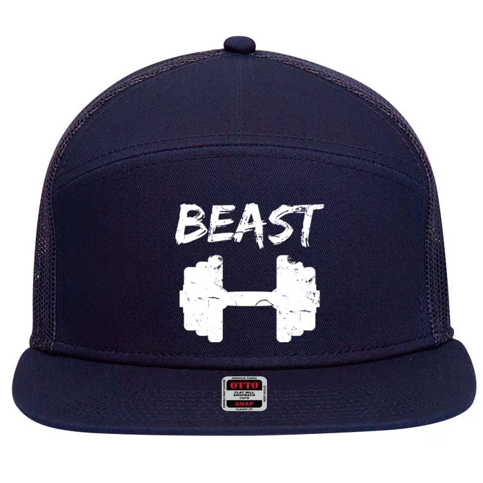 Beast Gym Logo 7 Panel Mesh Trucker Snapback Hat