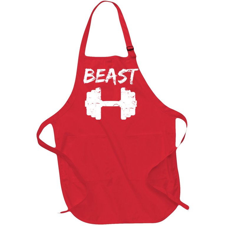 Beast Gym Logo Full-Length Apron With Pockets
