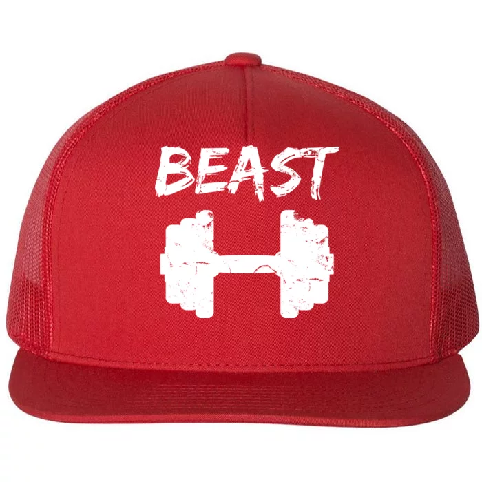 Beast Gym Logo Flat Bill Trucker Hat