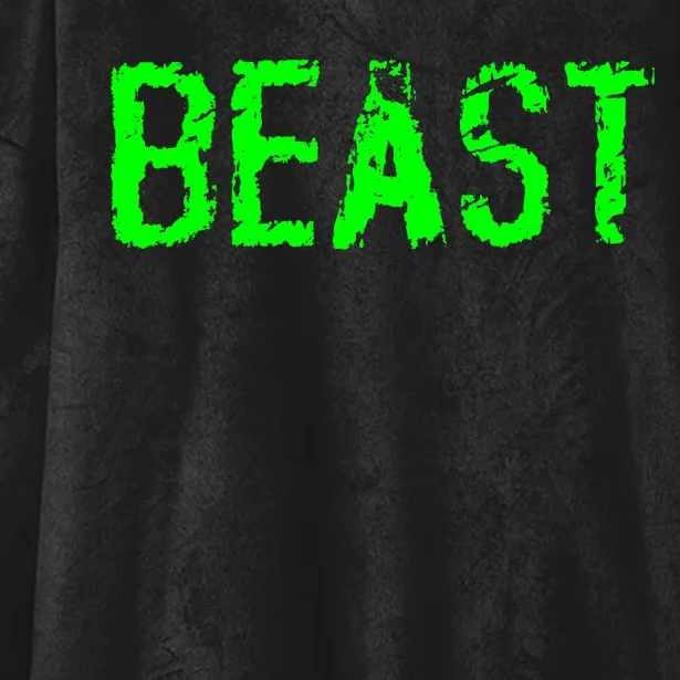 Beast Gym Workout Mode Fitness Logo Hooded Wearable Blanket