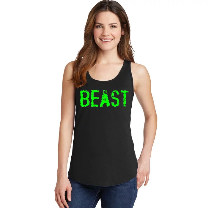 Beast Gym Workout Mode Fitness Logo Ladies Essential Tank