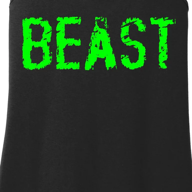 Beast Gym Workout Mode Fitness Logo Ladies Essential Tank