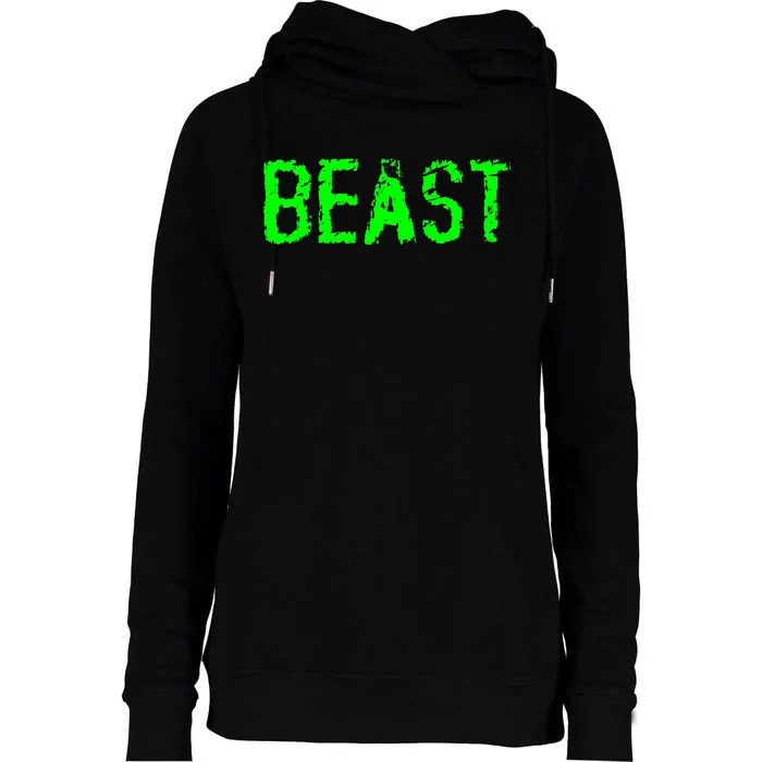 Beast Gym Workout Mode Fitness Logo Womens Funnel Neck Pullover Hood