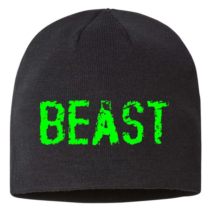 Beast Gym Workout Mode Fitness Logo 8 1/2in Sustainable Knit Beanie