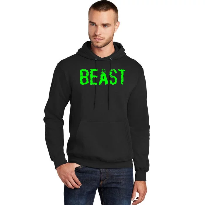 Beast Gym Workout Mode Fitness Logo Tall Hoodie