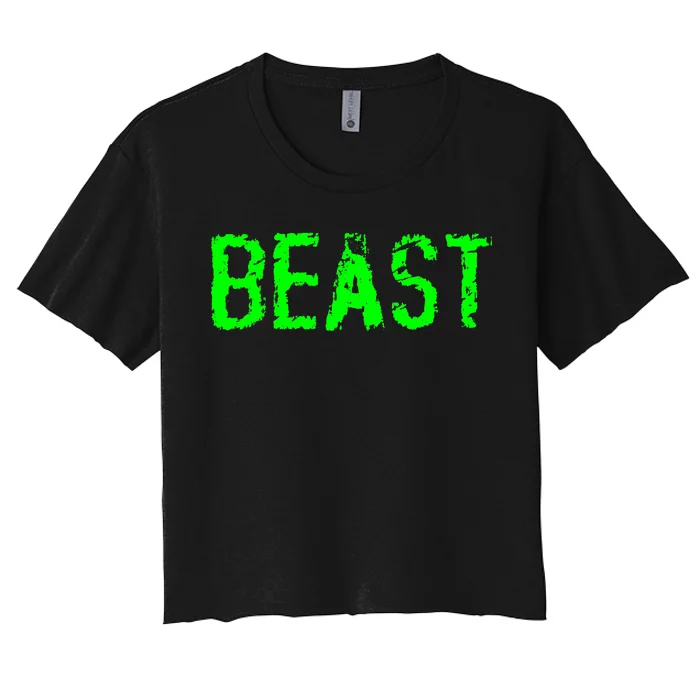 Beast Gym Workout Mode Fitness Logo Women's Crop Top Tee