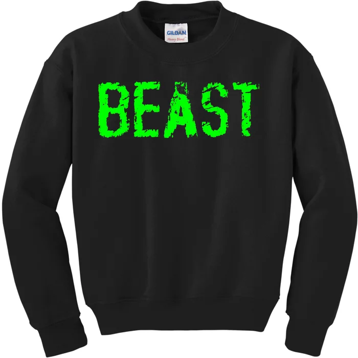 Beast Gym Workout Mode Fitness Logo Kids Sweatshirt