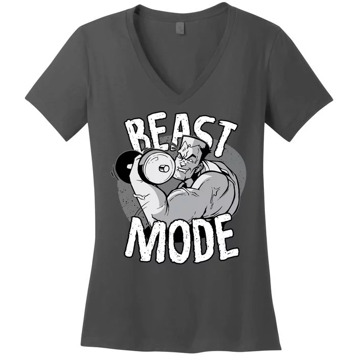 Beast Mode Bodybuilder Women's V-Neck T-Shirt