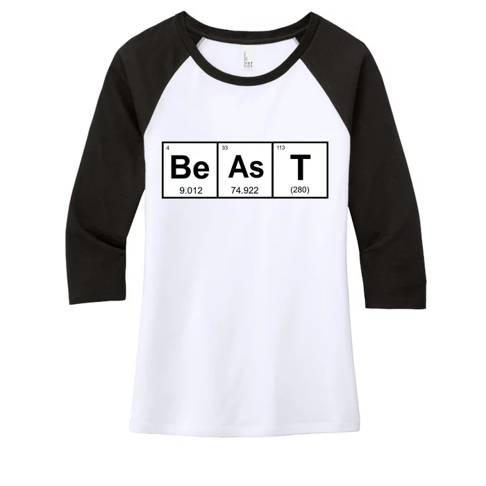 Beast Table of Elements Women's Tri-Blend 3/4-Sleeve Raglan Shirt