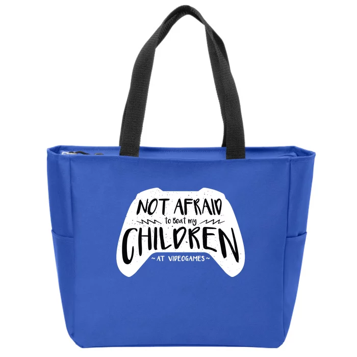 Beat My Children At Video Games Funny Zip Tote Bag