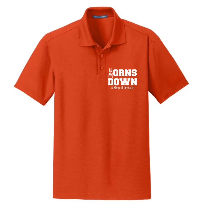 Beat Texas Horns Down Football Dry Zone Grid Performance Polo