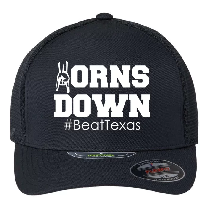 Beat Texas Horns Down Football Flexfit Unipanel Trucker Cap