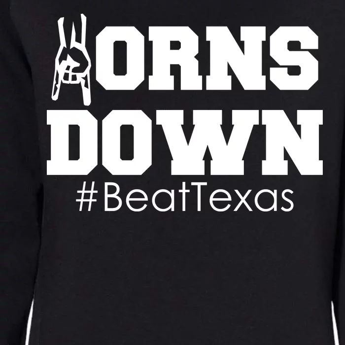 Beat Texas Horns Down Football Womens California Wash Sweatshirt