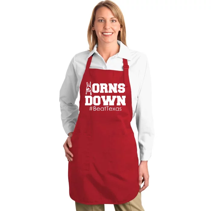 Beat Texas Horns Down Football Full-Length Apron With Pocket