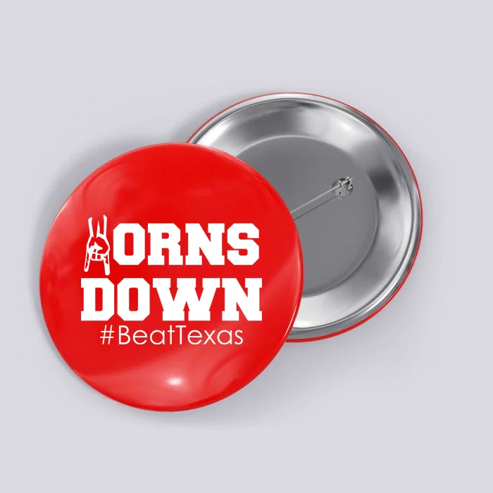 Beat Texas Horns Down Football Button