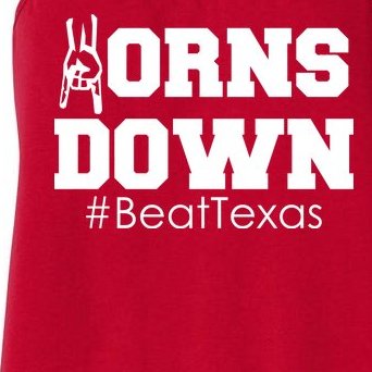 Beat Texas Horns Down Football Women's Racerback Tank
