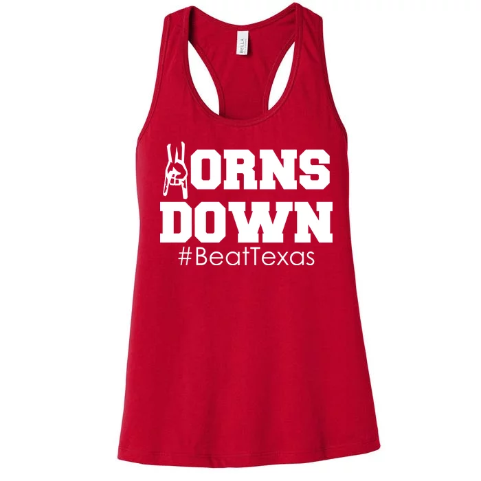 Beat Texas Horns Down Football Women's Racerback Tank