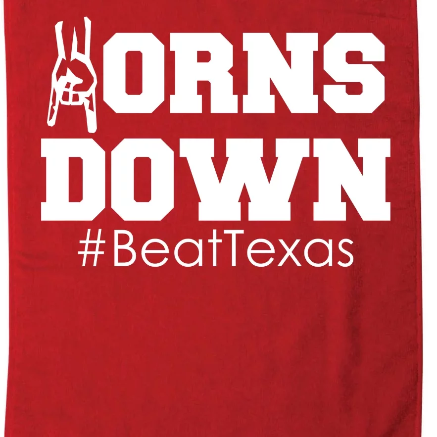 Beat Texas Horns Down Football Platinum Collection Golf Towel