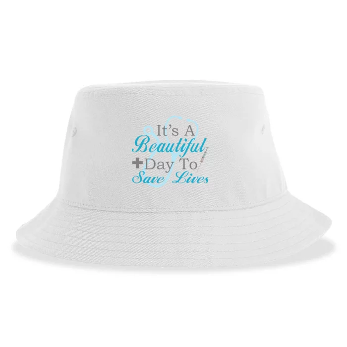 Beautiful Day To Save Lives Nurse Sustainable Bucket Hat