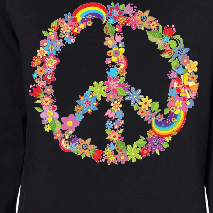 Beautiful Flower Peace Sign Womens California Wash Sweatshirt