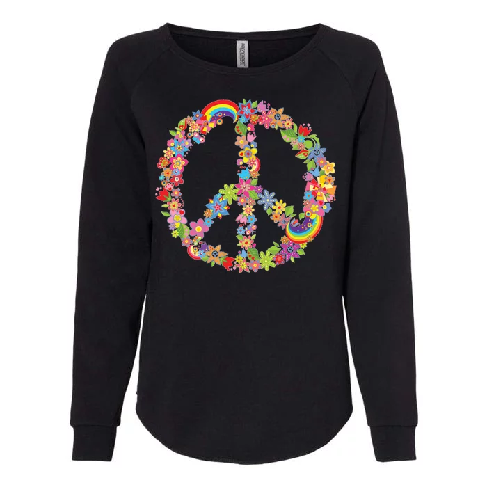 Beautiful Flower Peace Sign Womens California Wash Sweatshirt