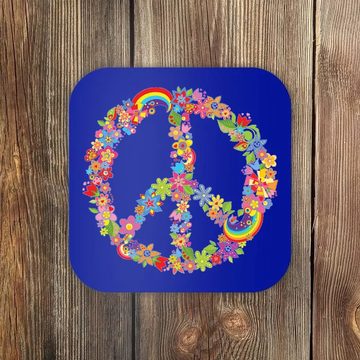 Beautiful Flower Peace Sign Coaster