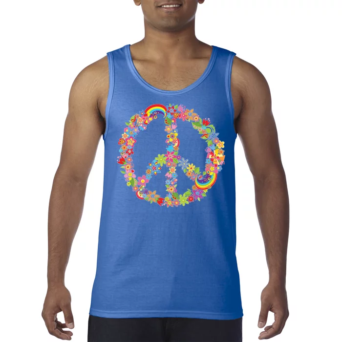 Beautiful Flower Peace Sign Tank Top