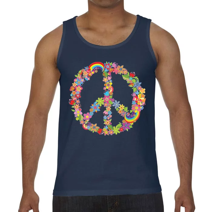 Beautiful Flower Peace Sign Comfort Colors® Tank Top