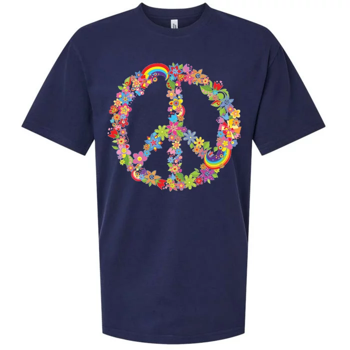 Beautiful Flower Peace Sign Sueded Cloud Jersey T-Shirt