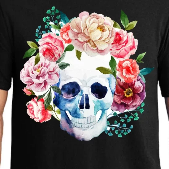 Beautiful Flower Skull Pajama Set