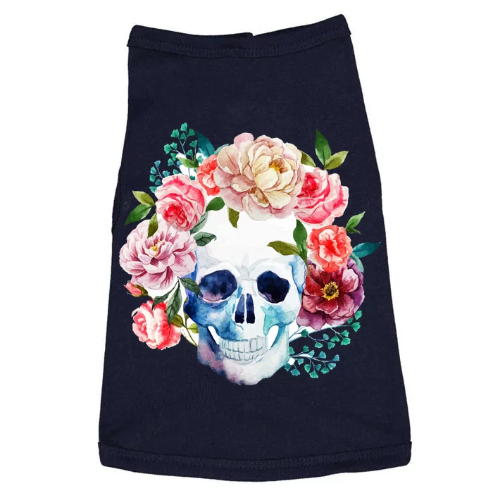 Beautiful Flower Skull Doggie Tank