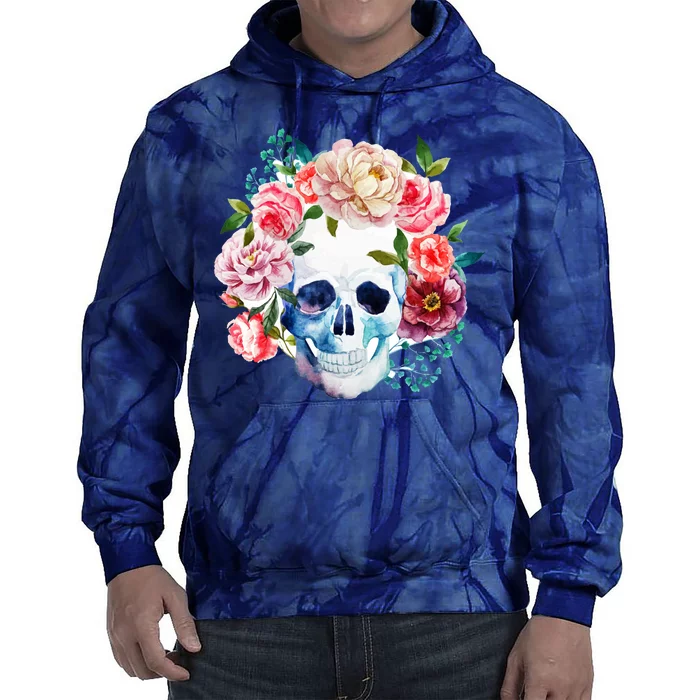 Beautiful Flower Skull Tie Dye Hoodie