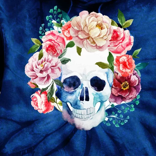 Beautiful Flower Skull Tie Dye Hoodie