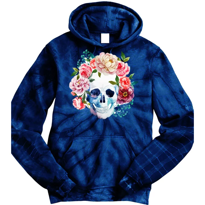 Beautiful Flower Skull Tie Dye Hoodie