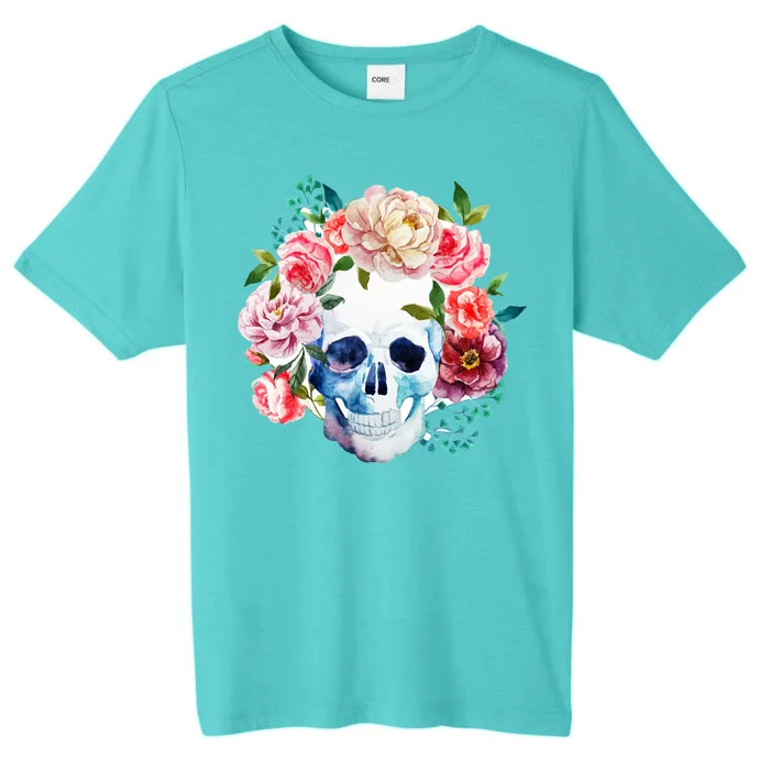 Beautiful Flower Skull ChromaSoft Performance T-Shirt