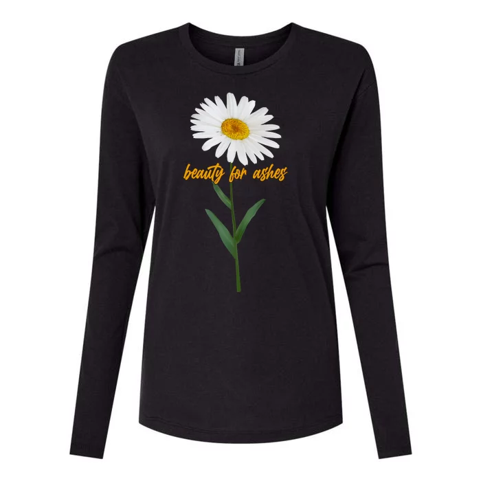 Beauty To Ashes Daisy Flower Womens Cotton Relaxed Long Sleeve T-Shirt