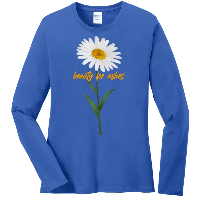 Beauty To Ashes Daisy Flower Ladies Long Sleeve Shirt