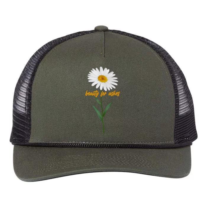 Beauty To Ashes Daisy Flower Retro Rope Trucker Hat Cap