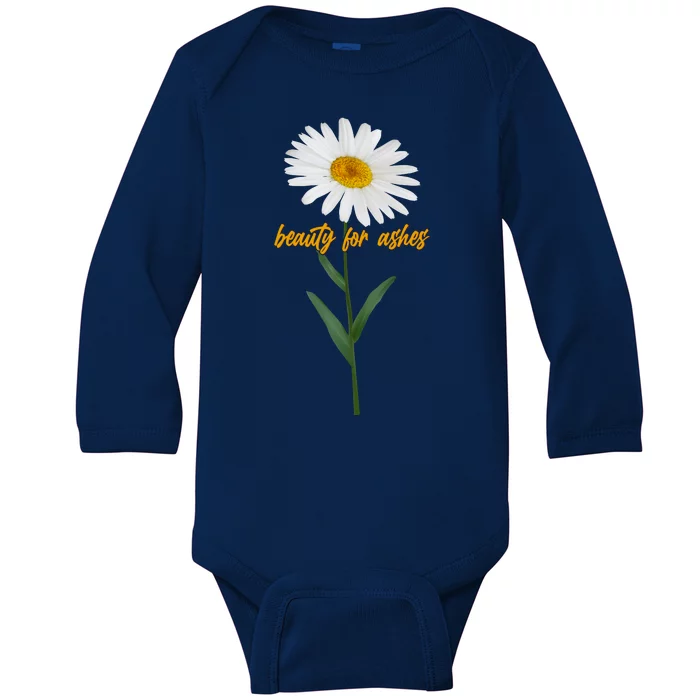 Beauty To Ashes Daisy Flower Baby Long Sleeve Bodysuit