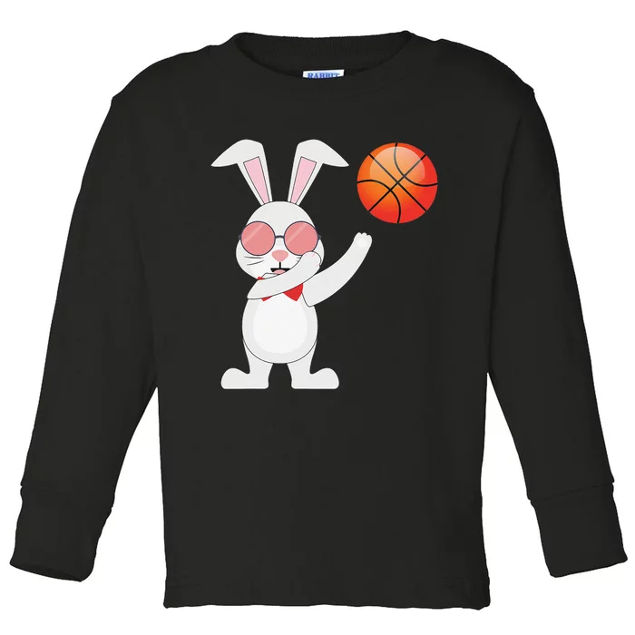 Basketball Easter Bunny Rabbit Ears Egg Decorating Toddler Long Sleeve Shirt