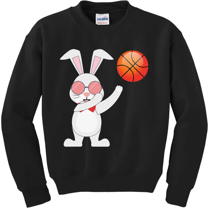 Basketball Easter Bunny Rabbit Ears Egg Decorating Kids Sweatshirt