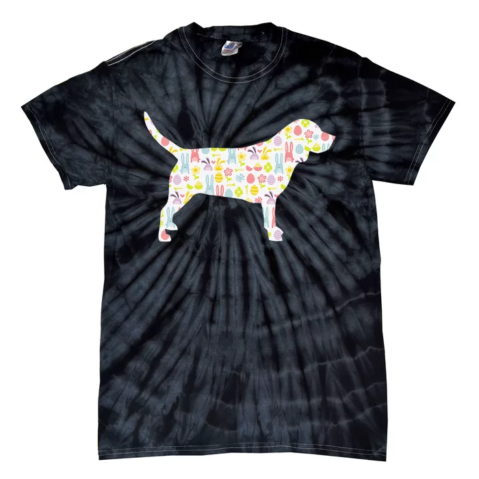 Beagle Easter Bunny Dog Silhouette Tie-Dye T-Shirt