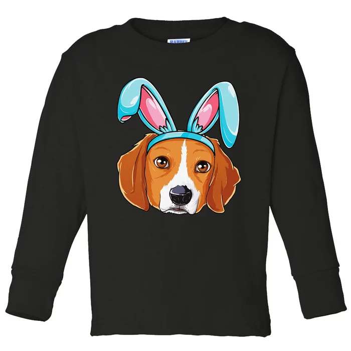 Beagle Easter Bunny Women Dog Lover Gifts Toddler Long Sleeve Shirt