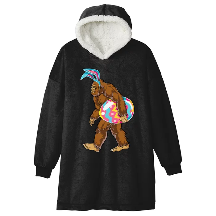 Bigfoot Easter Bunny Ears Egg Sasquatch Lover Gift Hooded Wearable Blanket